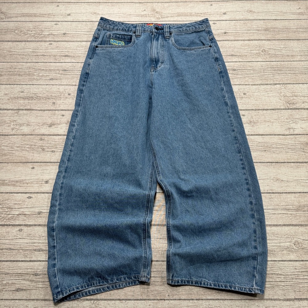Empyre Jeans Men's 30 Blue Denim Baggy Fit High Rise Wide Leg Streetwear Skater